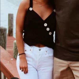 Free People black buttoned tank